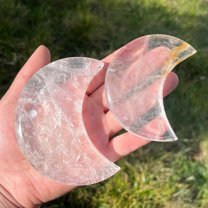 Natural Clear Quartz Moon