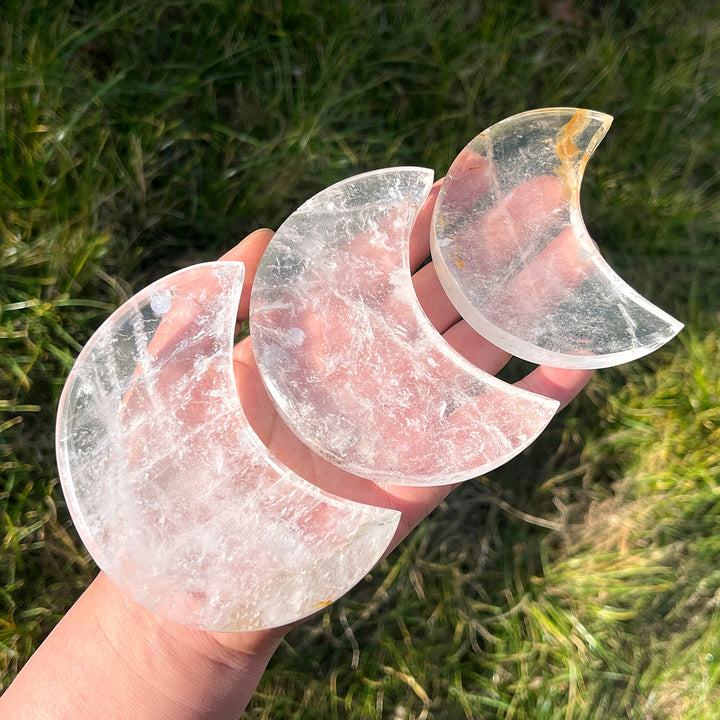 Natural Clear Quartz Moon