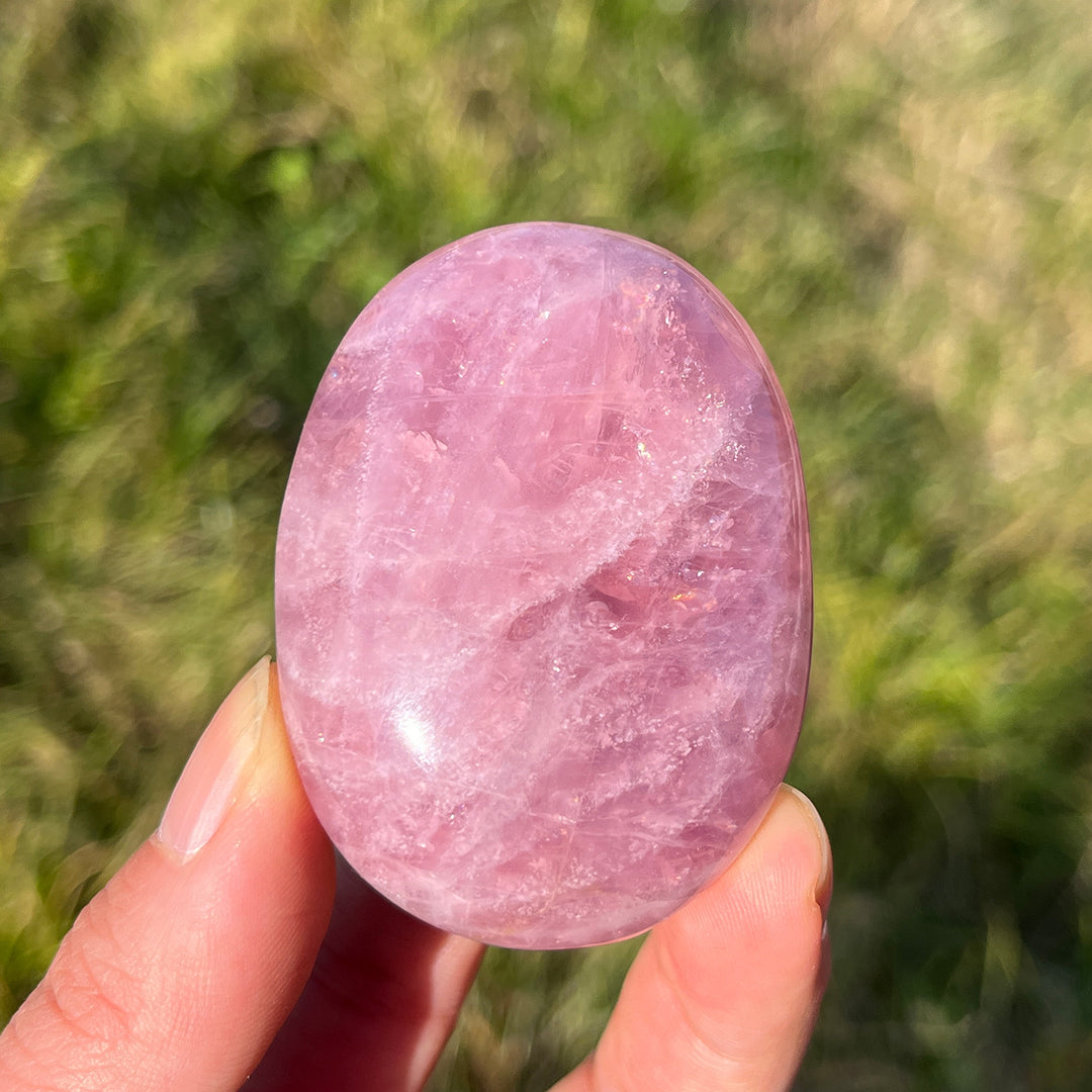 Natural Lavender Rose Quartz Palm