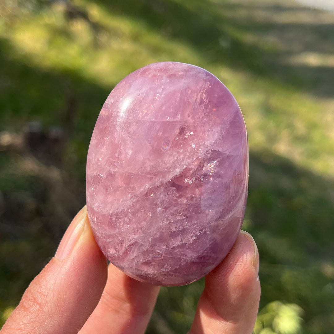 Natural Lavender Rose Quartz Palm