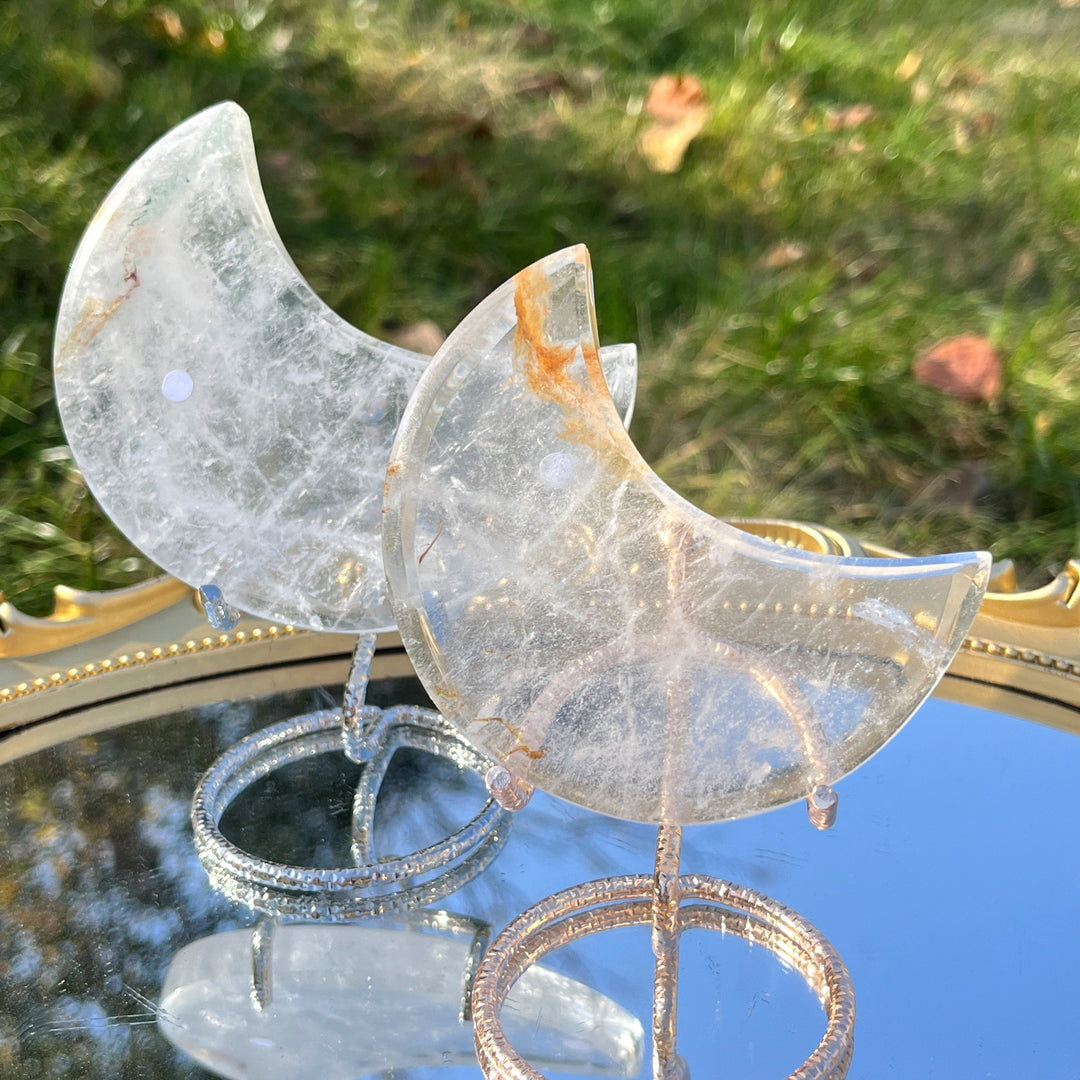 Natural Clear Quartz Moon
