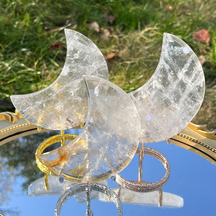 Natural Clear Quartz Moon