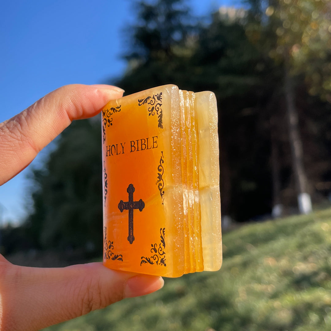 Natural Crystal Carved Bible