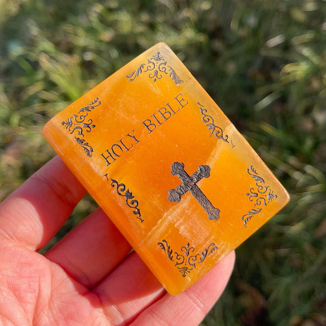Natural Crystal Carved Bible