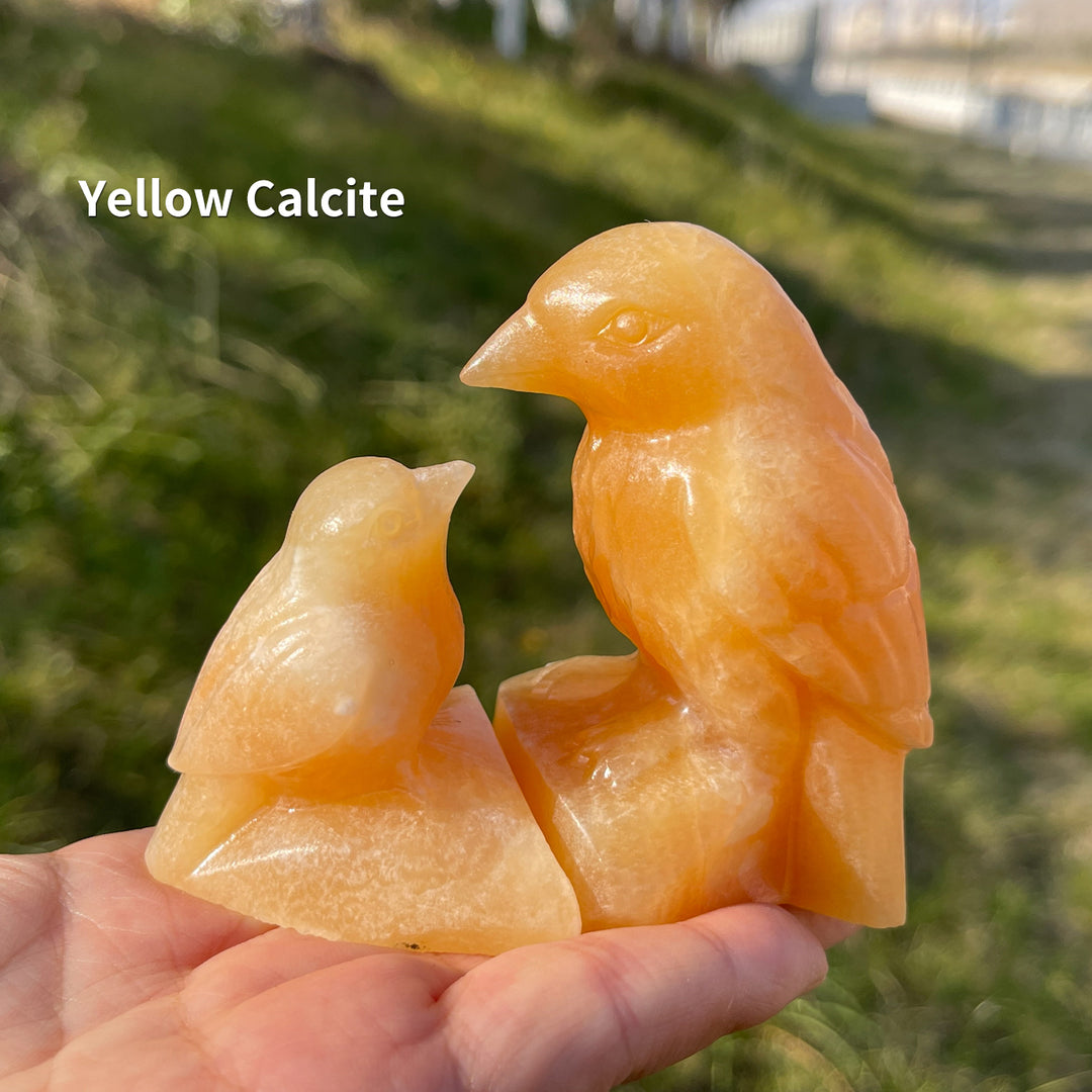 Natural Crystal Carving Magpie Mother And Child