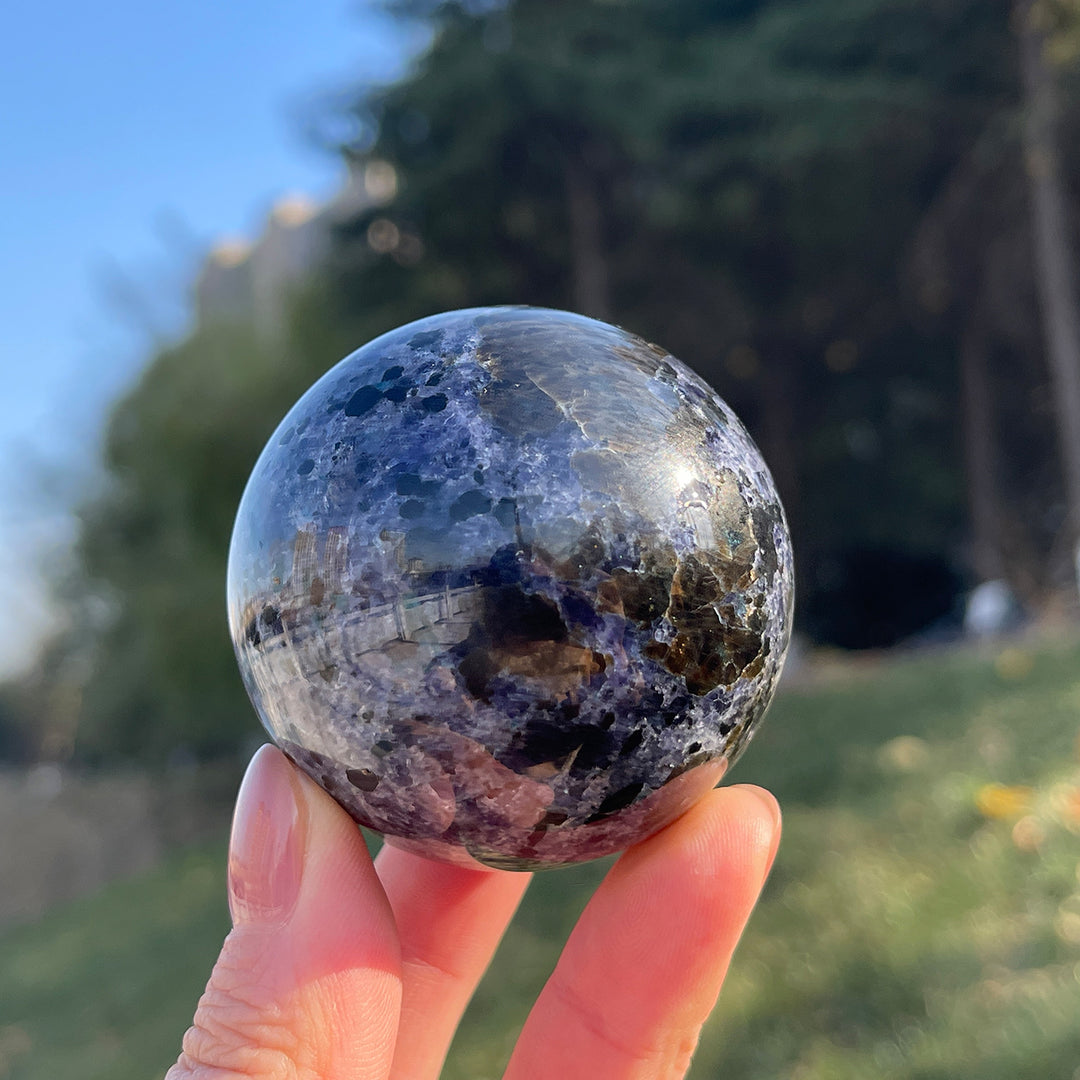 Natural Bi-color Iolite Sphere