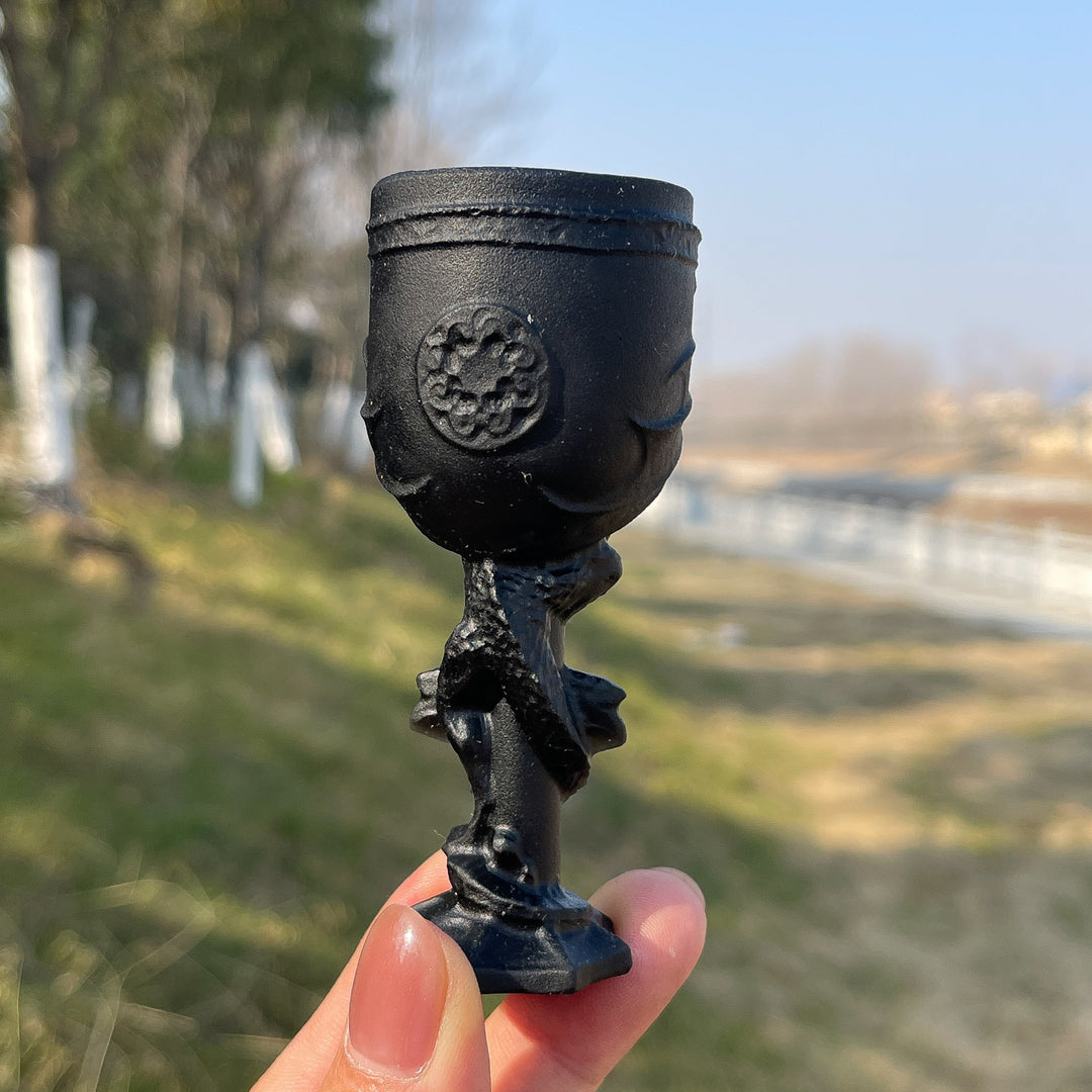 Natural Obsidian Dragon Goblet