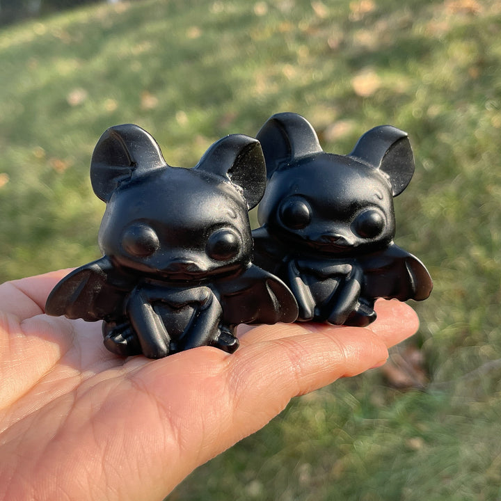 Natural Black Obsidian Bat Baby