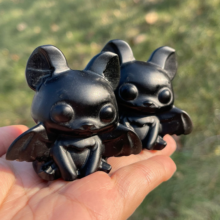 Natural Black Obsidian Bat Baby