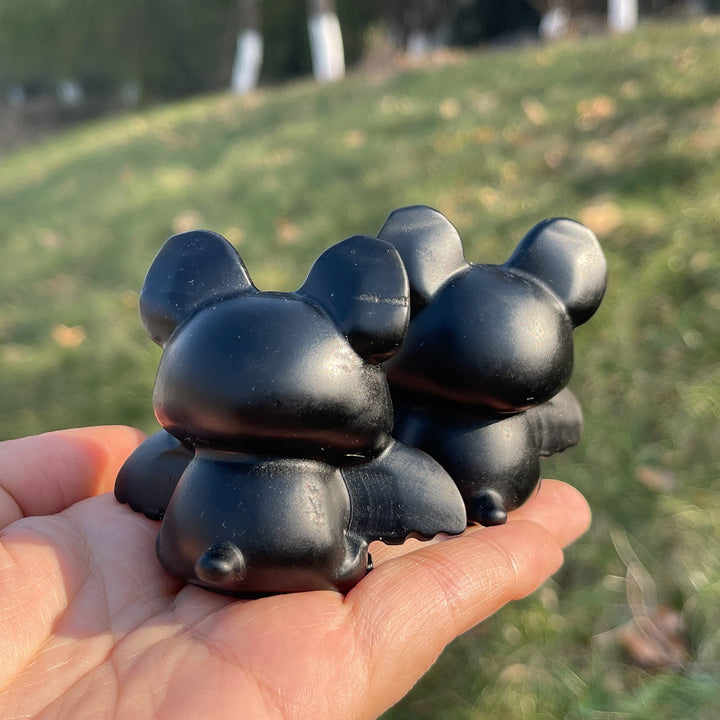 Natural Black Obsidian Bat Baby