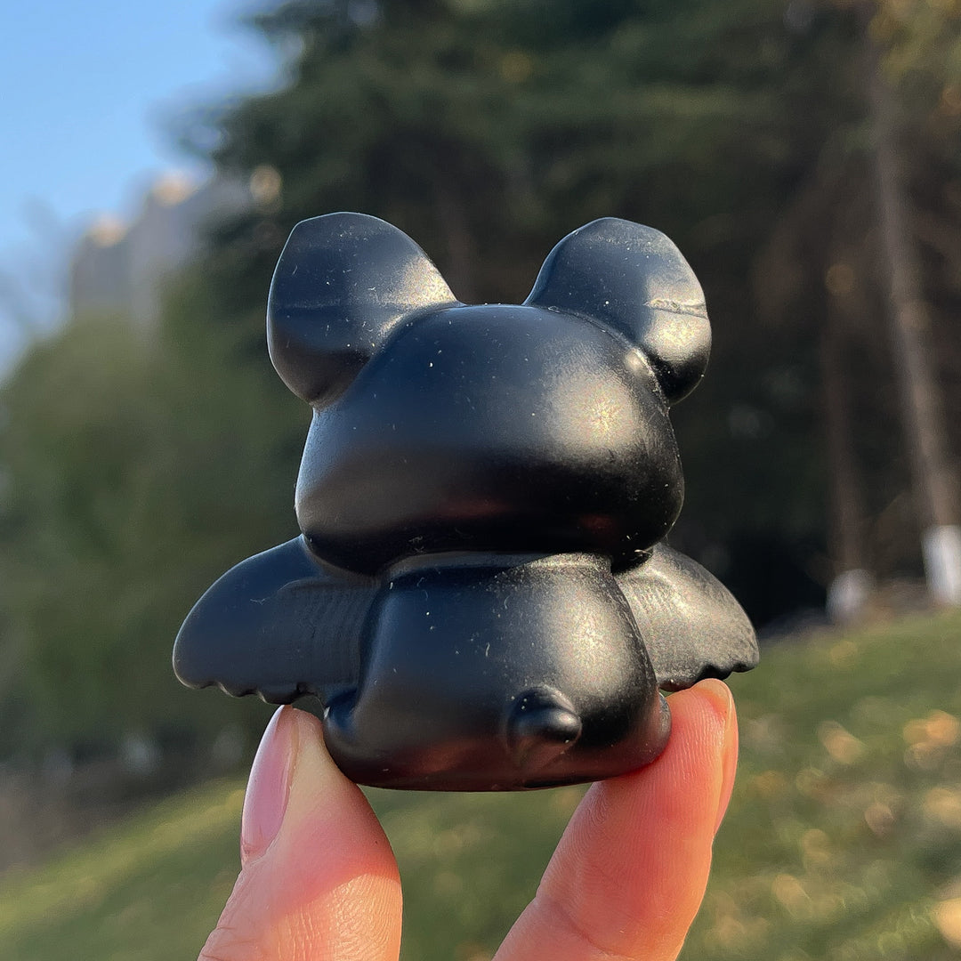 Natural Black Obsidian Bat Baby