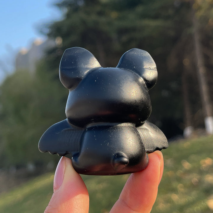 Natural Black Obsidian Bat Baby