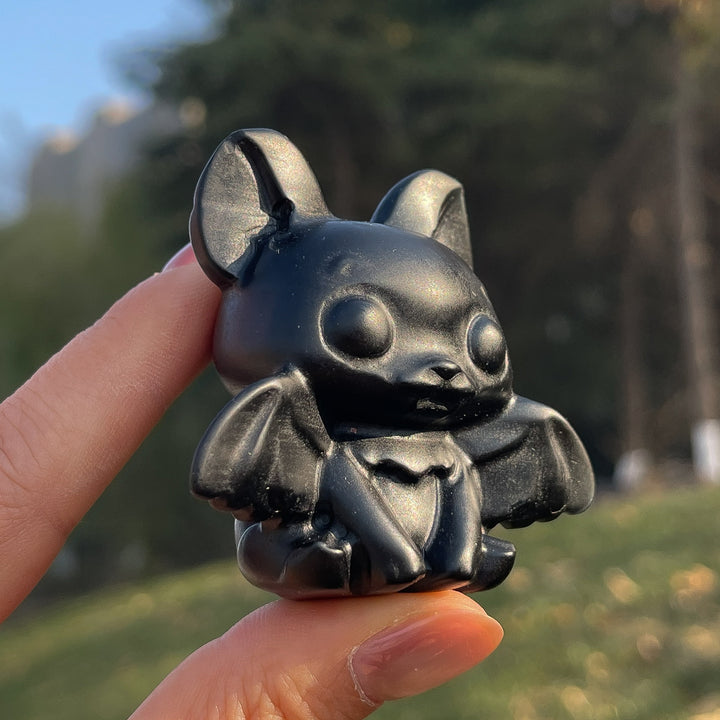 Natural Black Obsidian Bat Baby