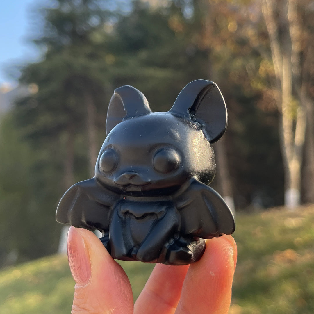 Natural Black Obsidian Bat Baby