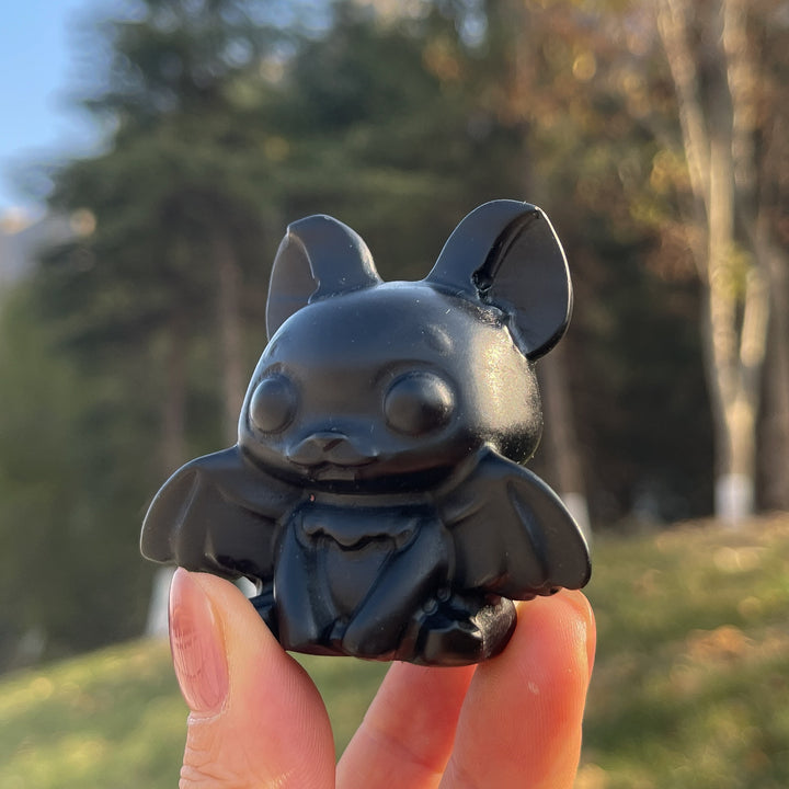 Natural Black Obsidian Bat Baby