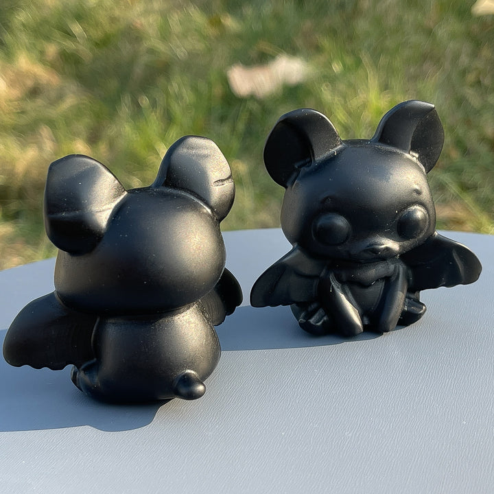 Natural Black Obsidian Bat Baby