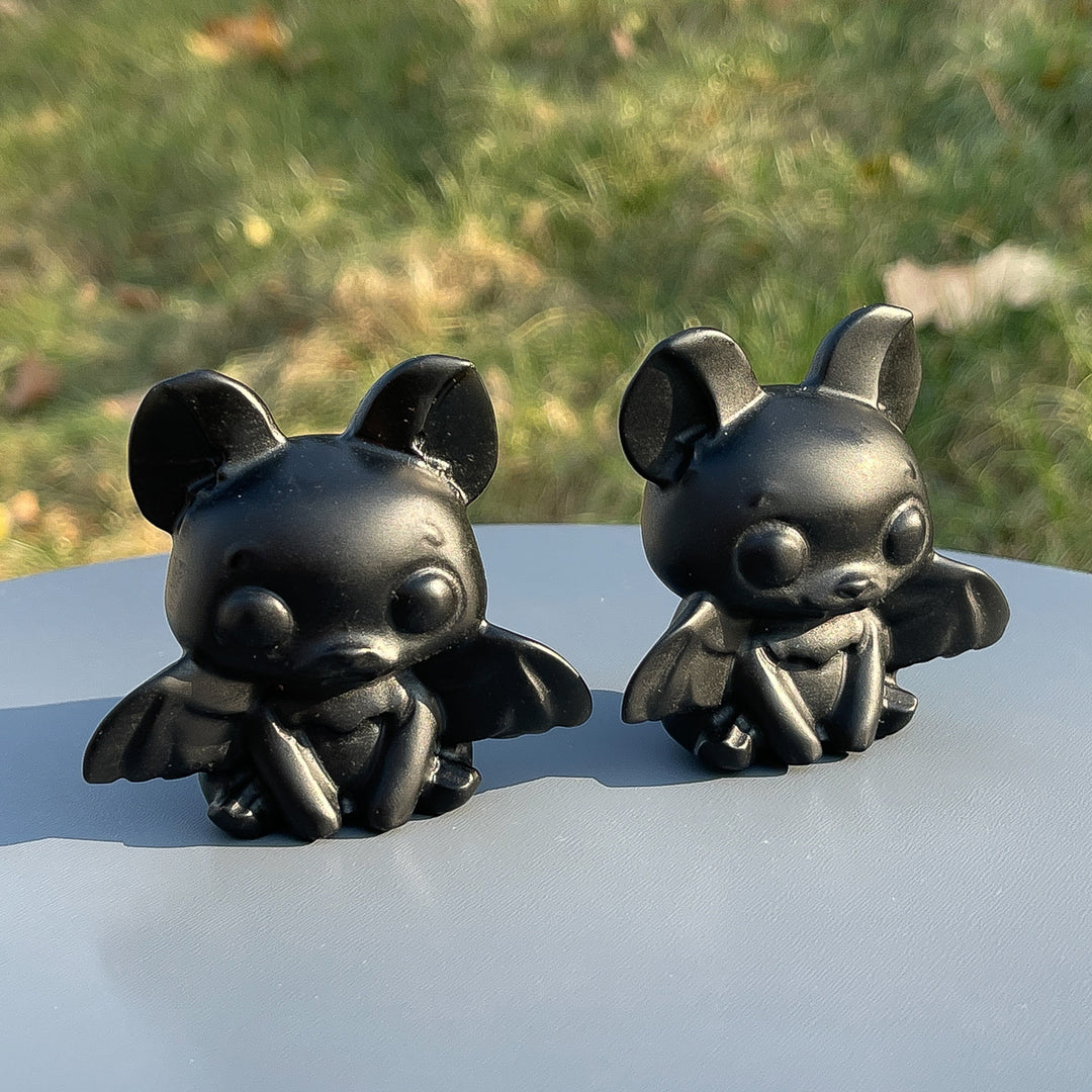 Natural Black Obsidian Bat Baby