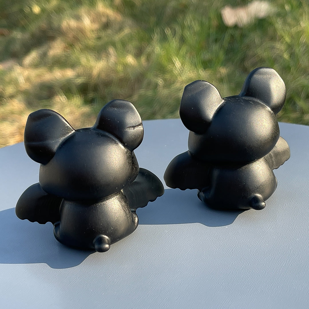 Natural Black Obsidian Bat Baby