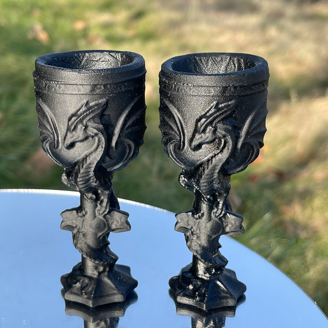 Natural Obsidian Dragon Goblet