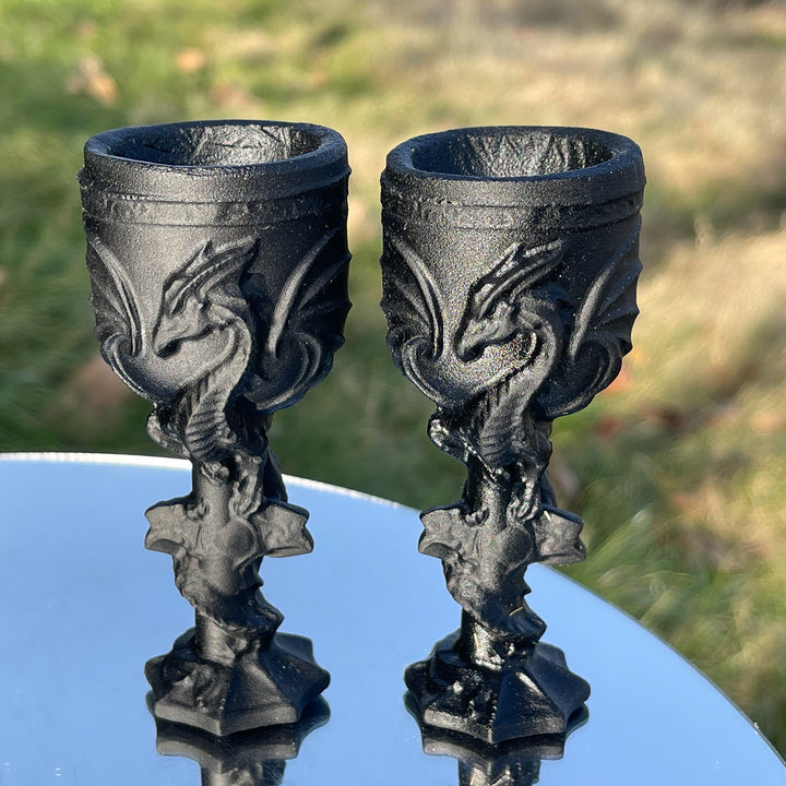 Natural Obsidian Dragon Goblet