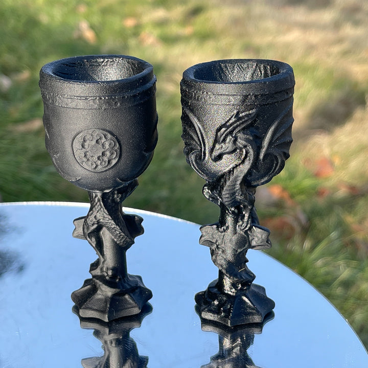 Natural Obsidian Dragon Goblet