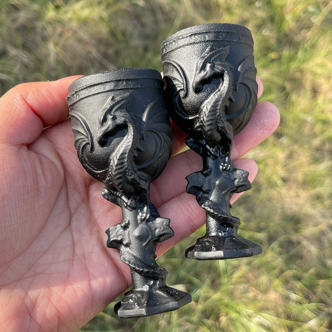 Natural Obsidian Dragon Goblet