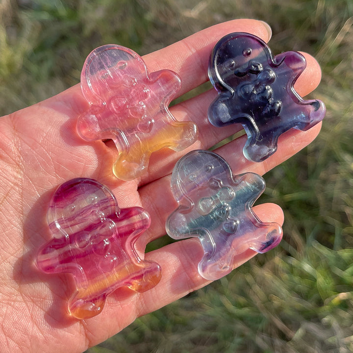 Natural Christmas Fluorite Gingerbread Man