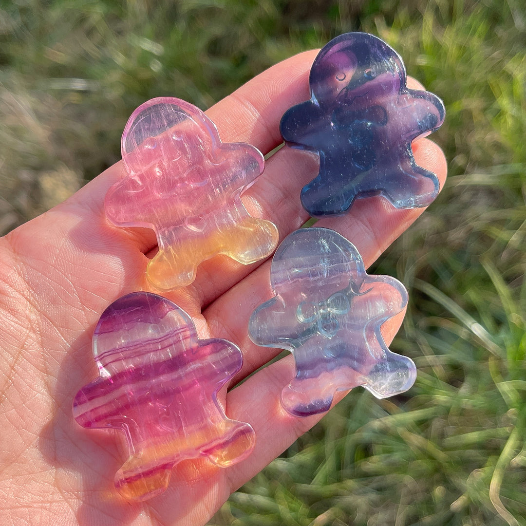 Natural Christmas Fluorite Gingerbread Man