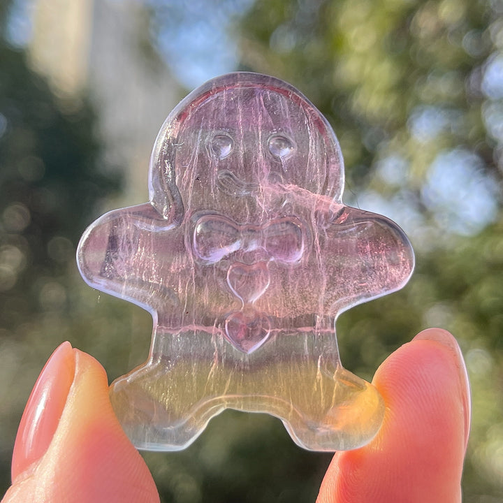 Natural Christmas Fluorite Gingerbread Man