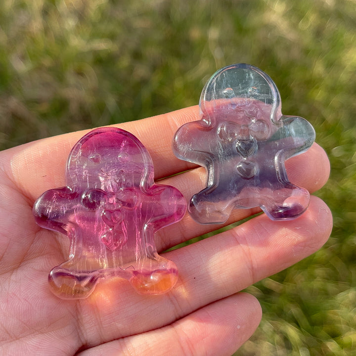 Natural Christmas Fluorite Gingerbread Man
