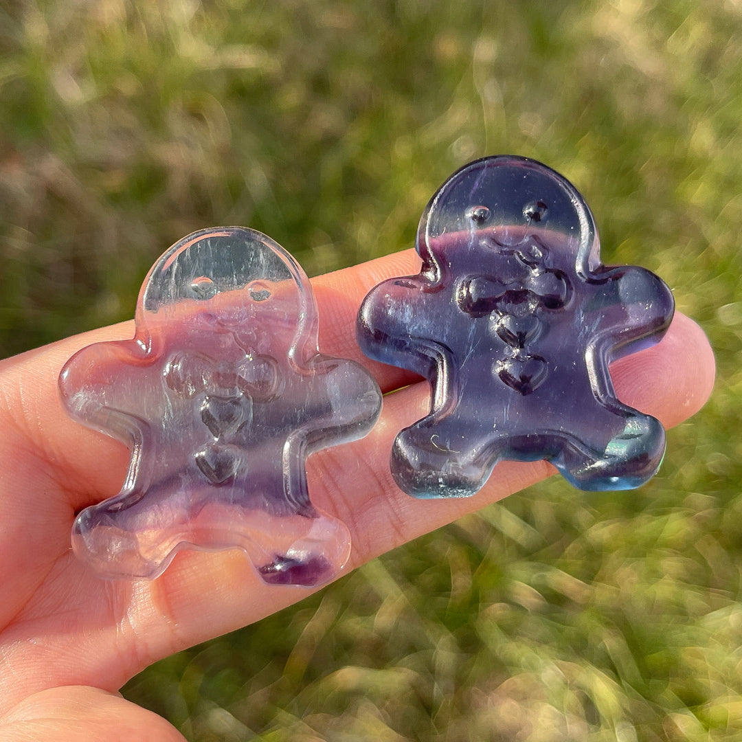 Natural Christmas Fluorite Gingerbread Man