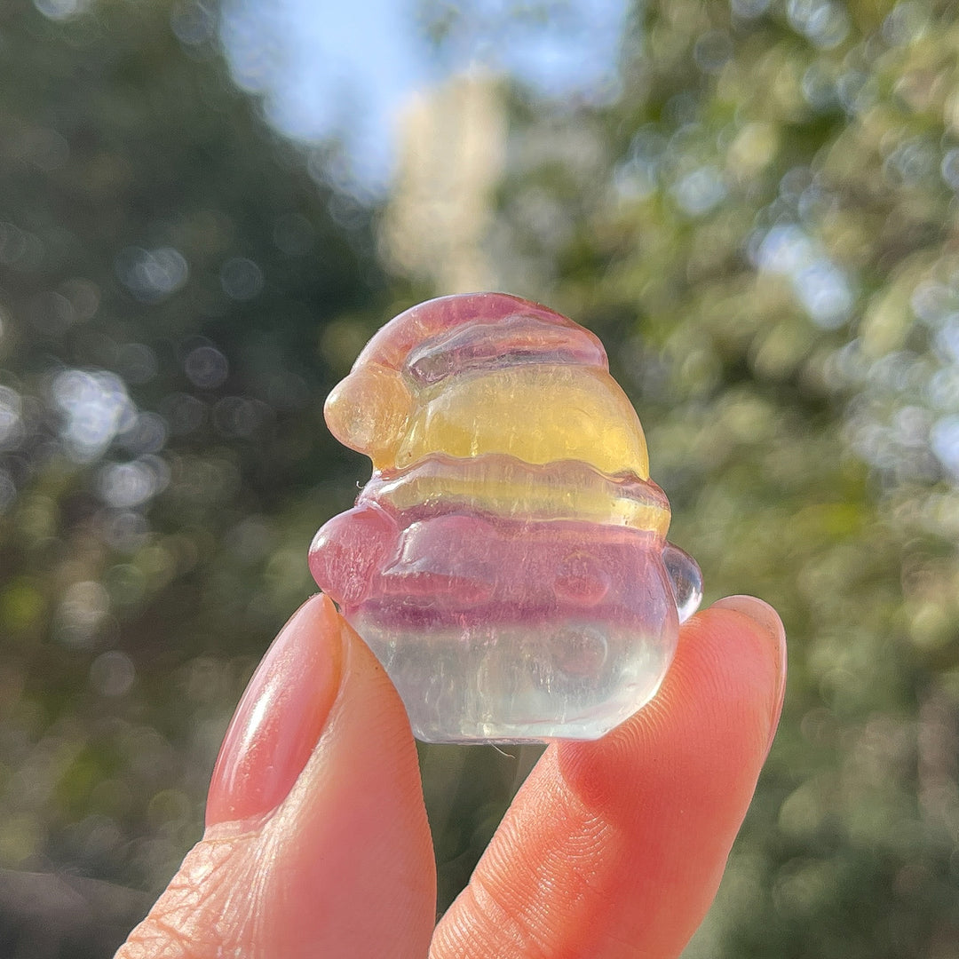 Natural Christmas Fluorite Snowman