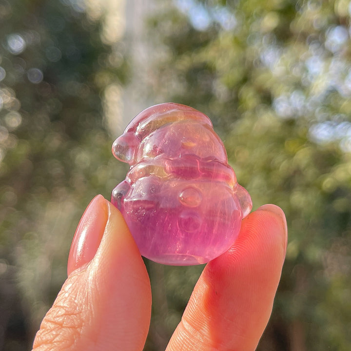 Natural Christmas Fluorite Snowman