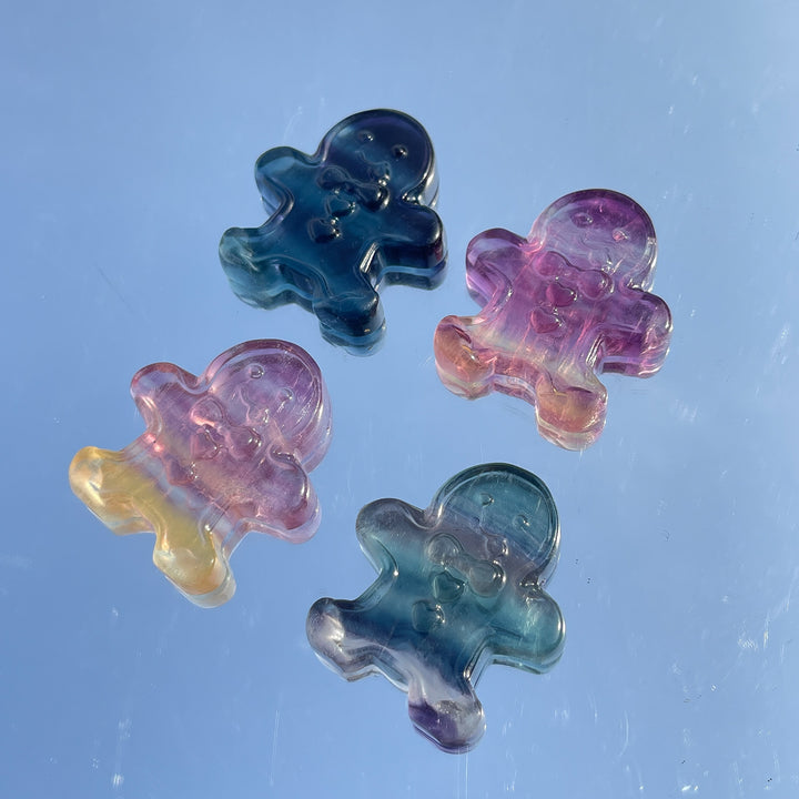 Natural Christmas Fluorite Gingerbread Man