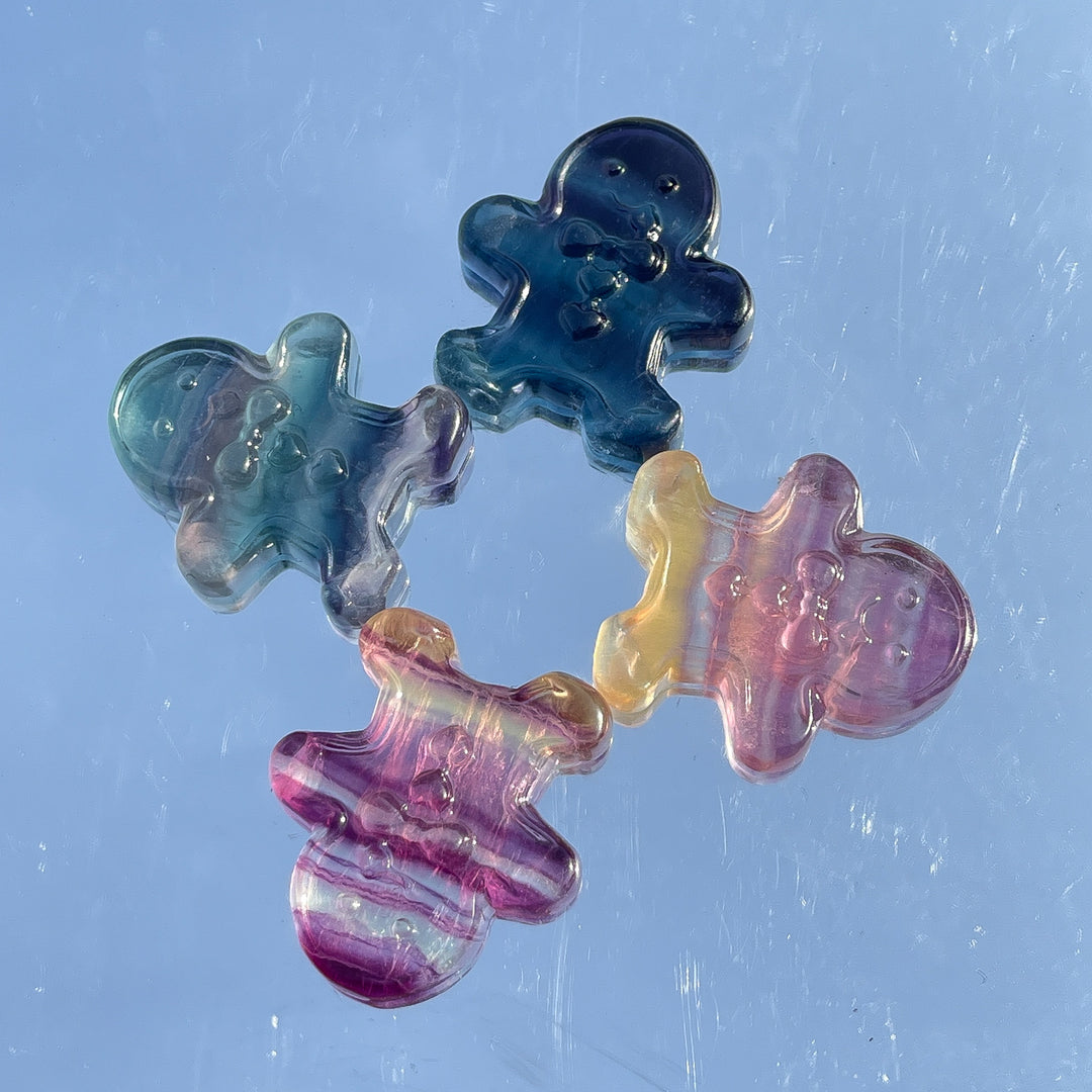 Natural Christmas Fluorite Gingerbread Man