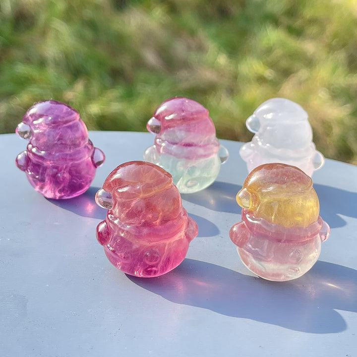 Natural Christmas Fluorite Snowman