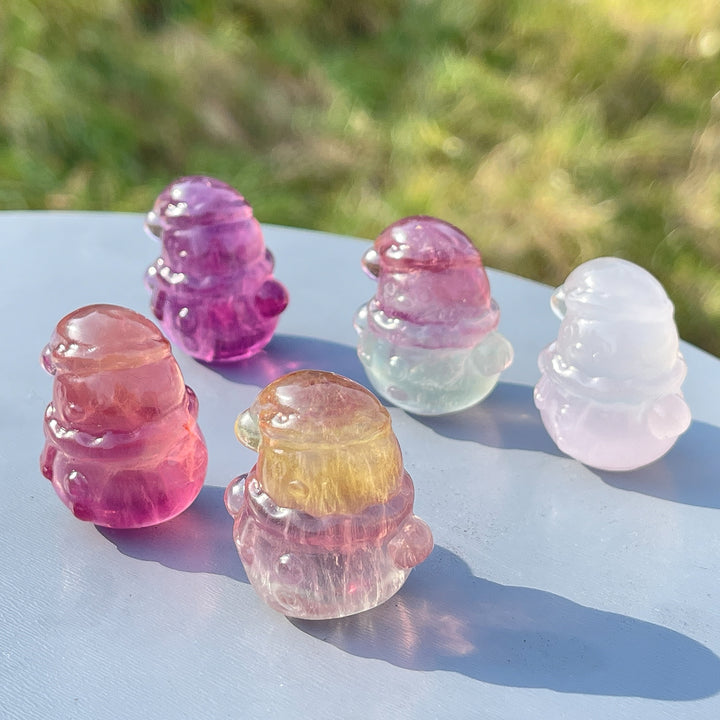 Natural Christmas Fluorite Snowman