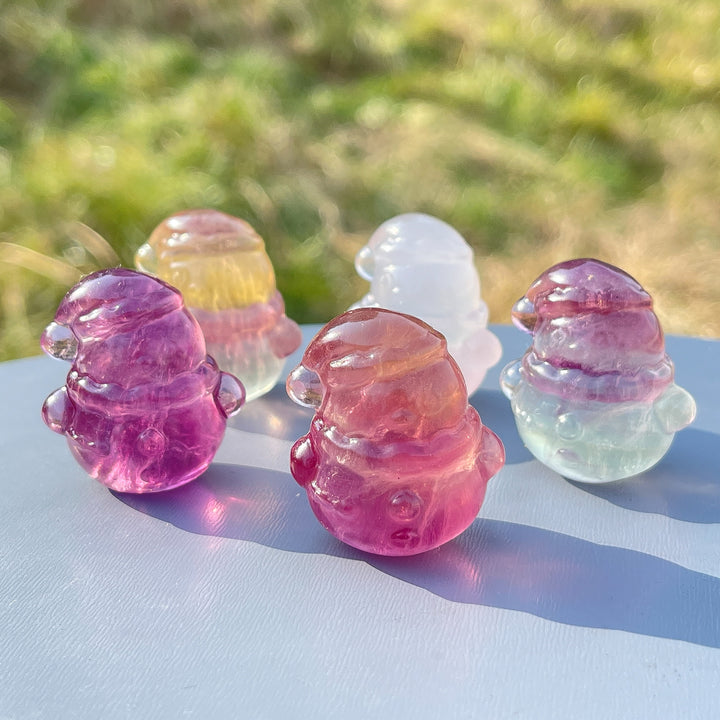 Natural Christmas Fluorite Snowman