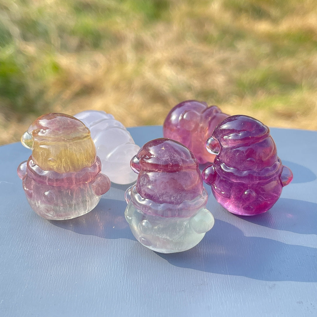 Natural Christmas Fluorite Snowman