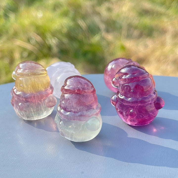 Natural Christmas Fluorite Snowman