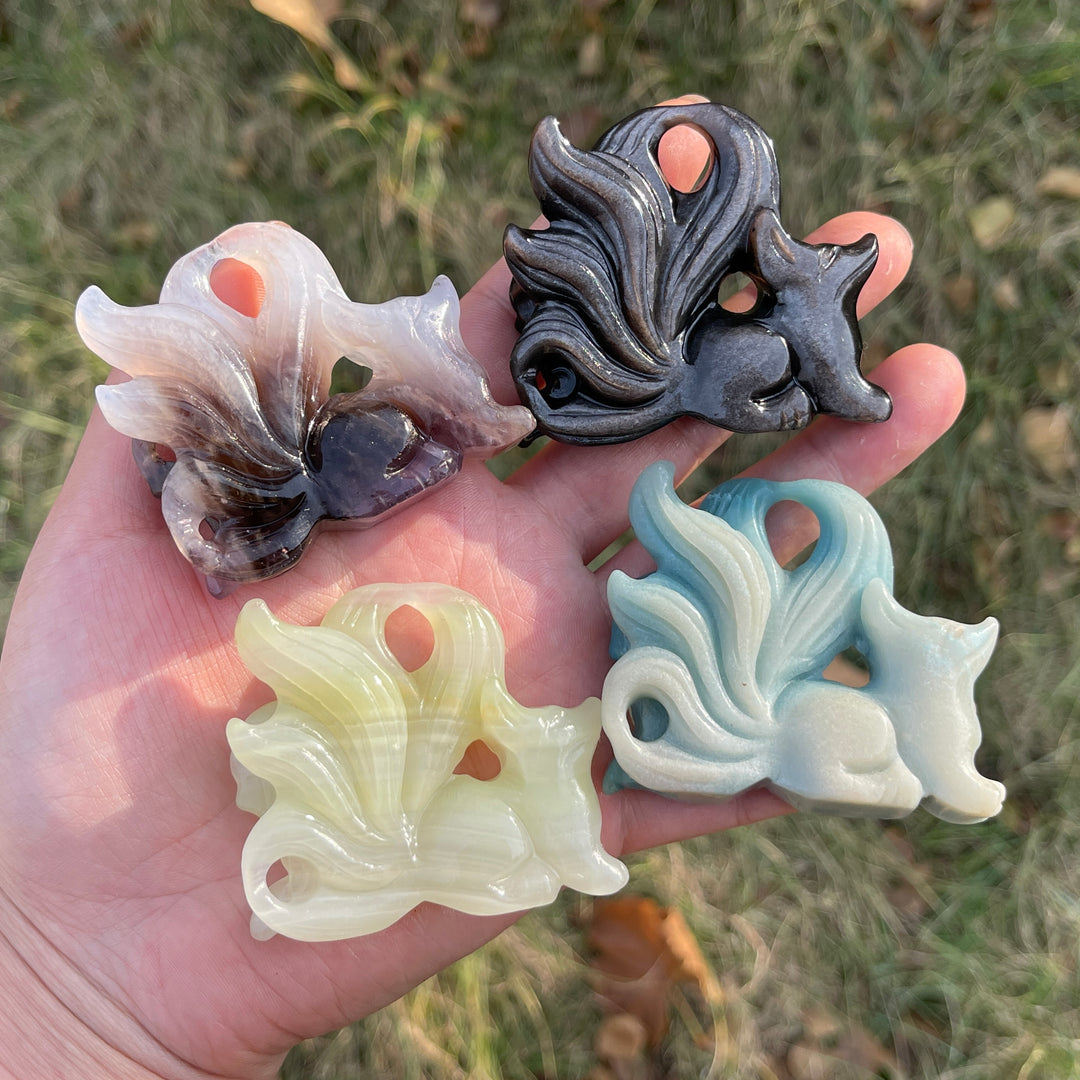Natural Crystal Carving Nine-Tailed Fox