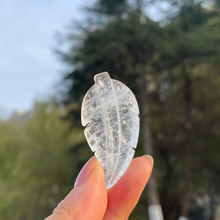 Natural Crystal Carving Leaf