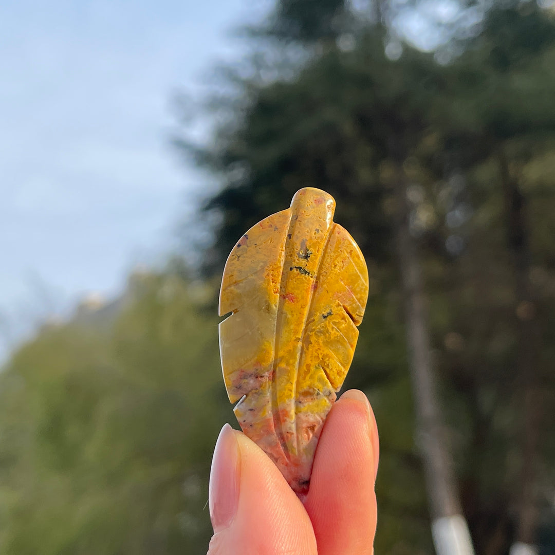 Natural Crystal Carving Leaf