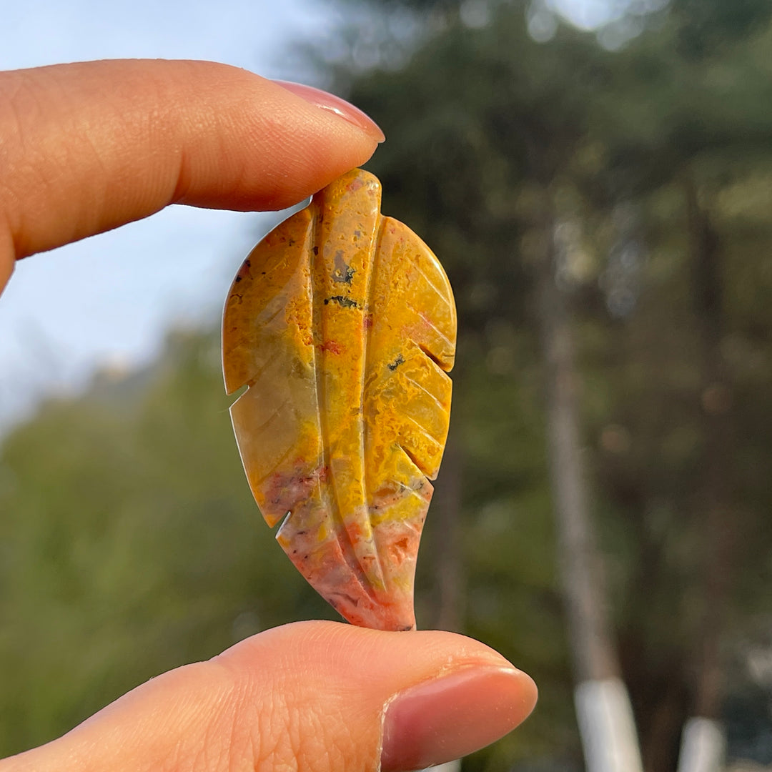 Natural Crystal Carving Leaf
