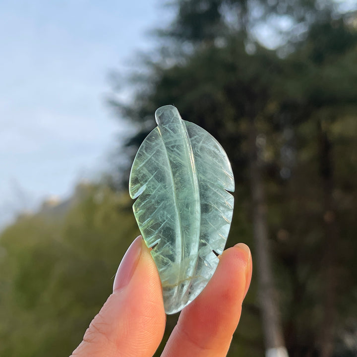 Natural Crystal Carving Leaf