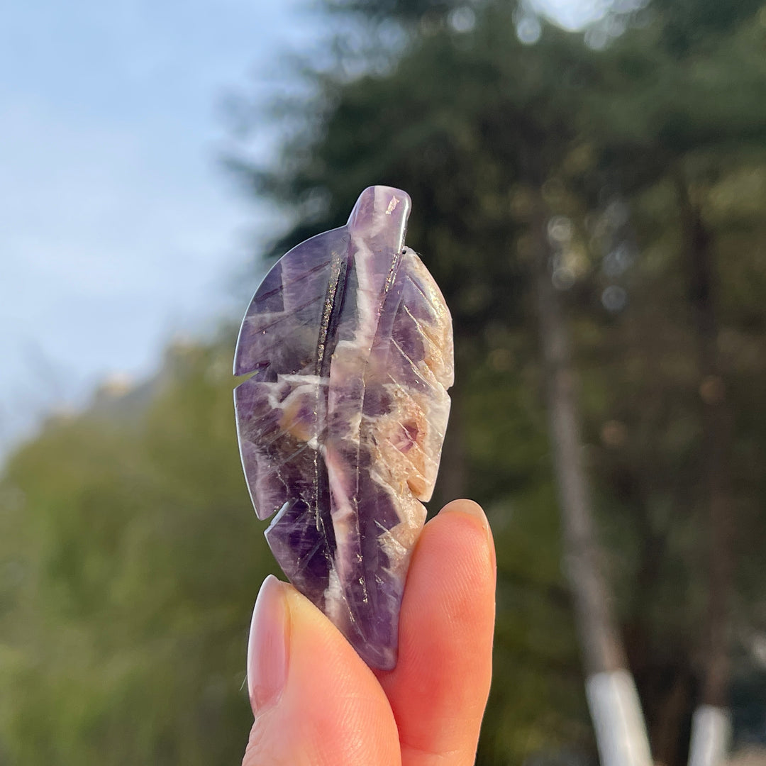 Natural Crystal Carving Leaf