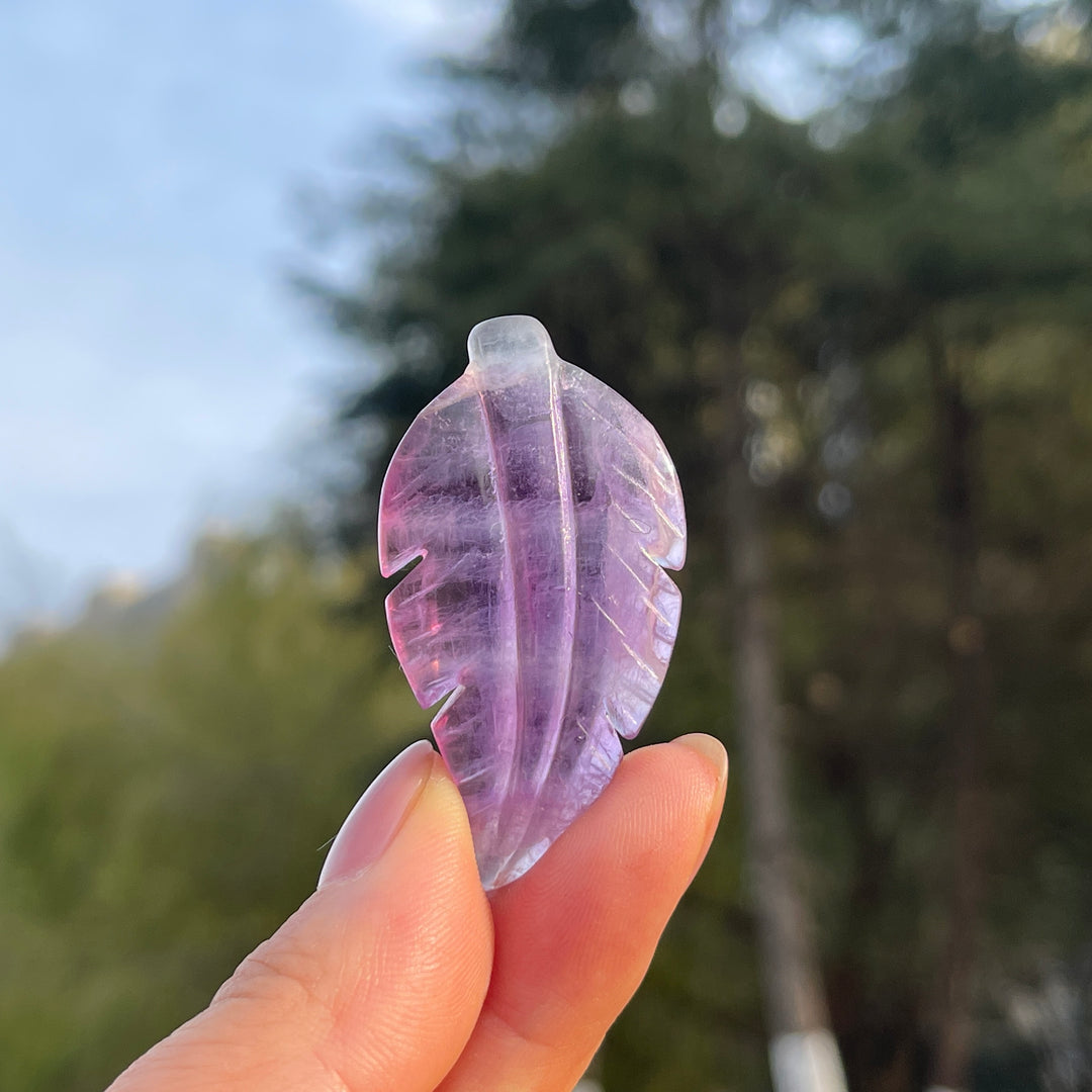 Natural Crystal Carving Leaf