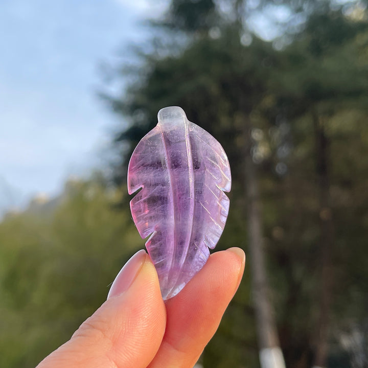 Natural Crystal Carving Leaf
