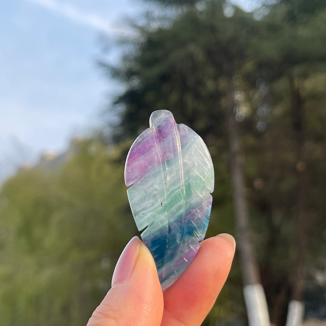 Natural Crystal Carving Leaf