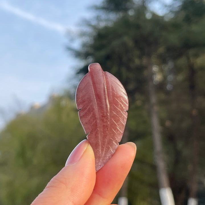 Natural Crystal Carving Leaf